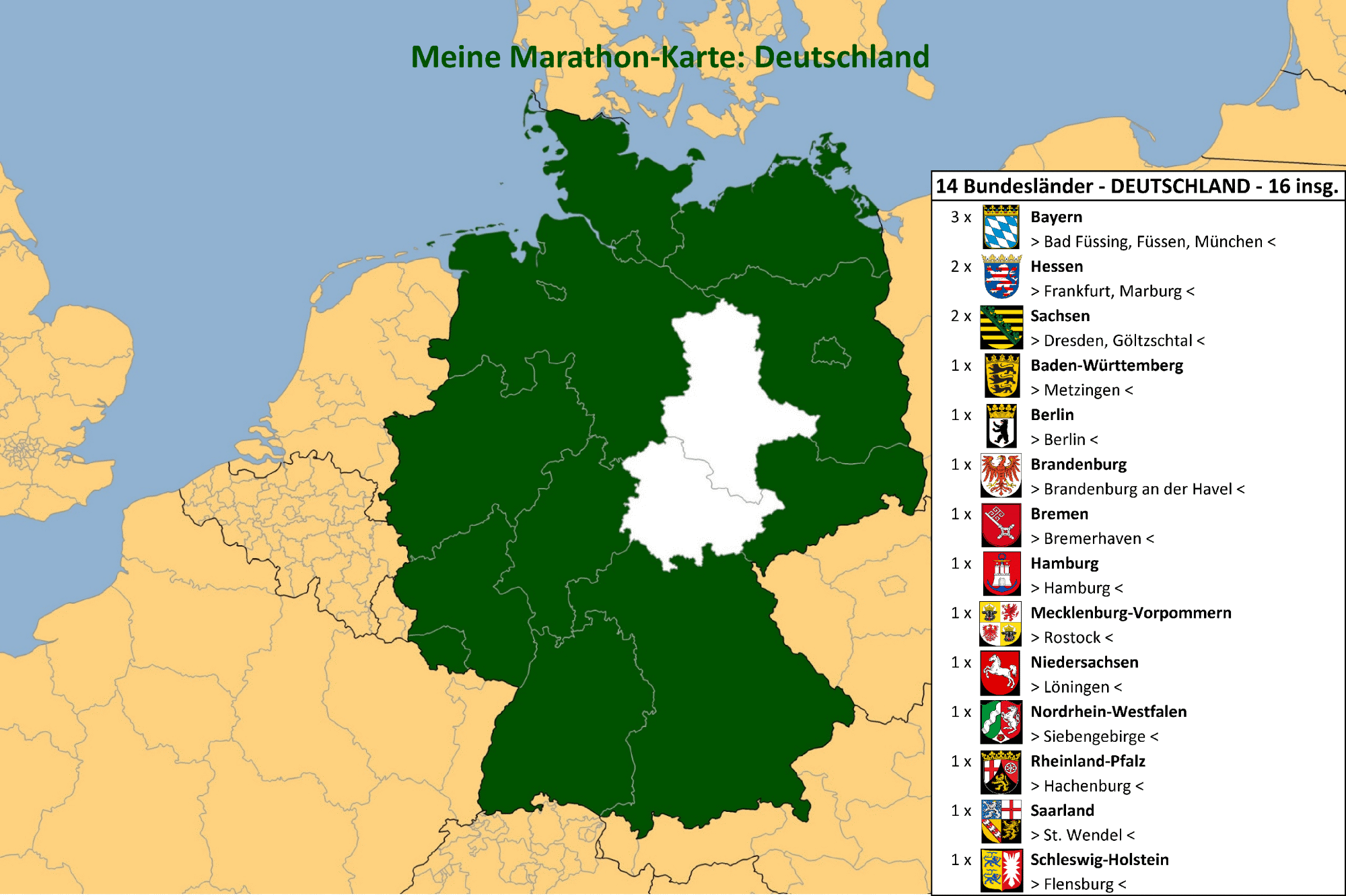 Meine Marathon-Karte: Deutschland